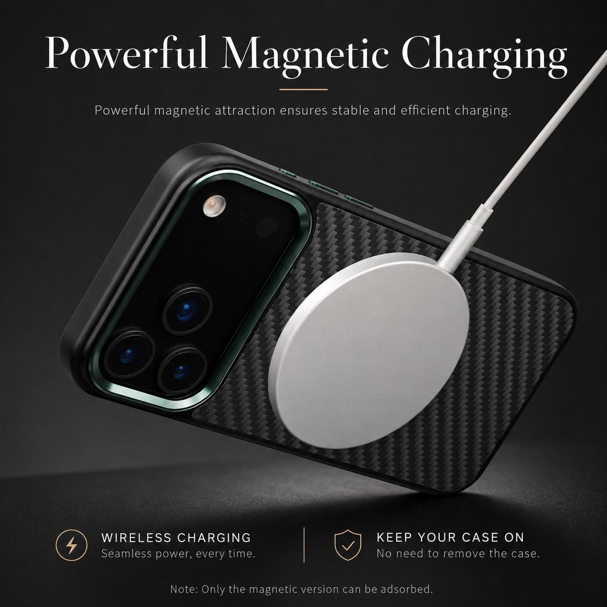 Premium iPhone Case Real Aramid Kevlar Fiber Full Coverage Magnetic Cover with Wireless Charging MagSafe Compatible Protective Design