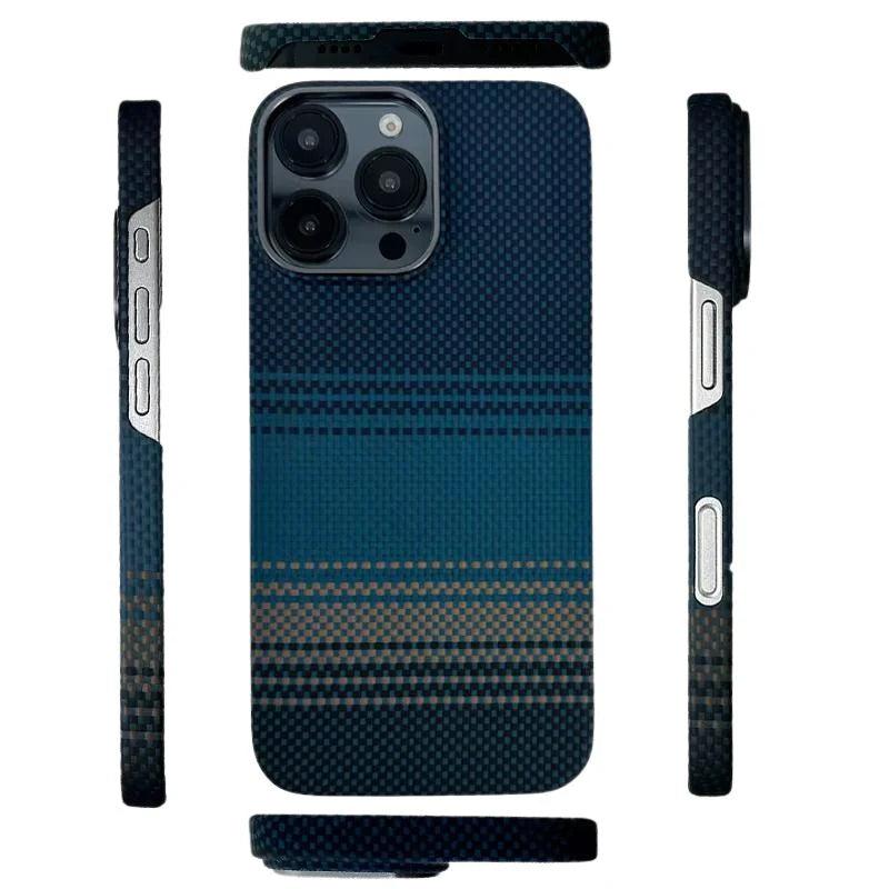 Premium iPhone Case Real Carbon Fiber Aramid Ultra Thin Full Coverage Cover Shockproof Anti Fingerprint Lightweight Protective Design