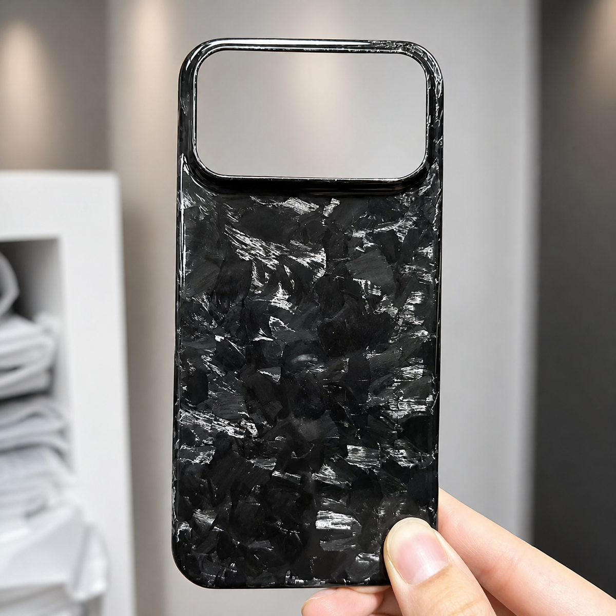Premium iPhone Case Real Forged Carbon Fiber Lightweight Slim Cover Anti Fingerprint Non Slip Tough Protective Case