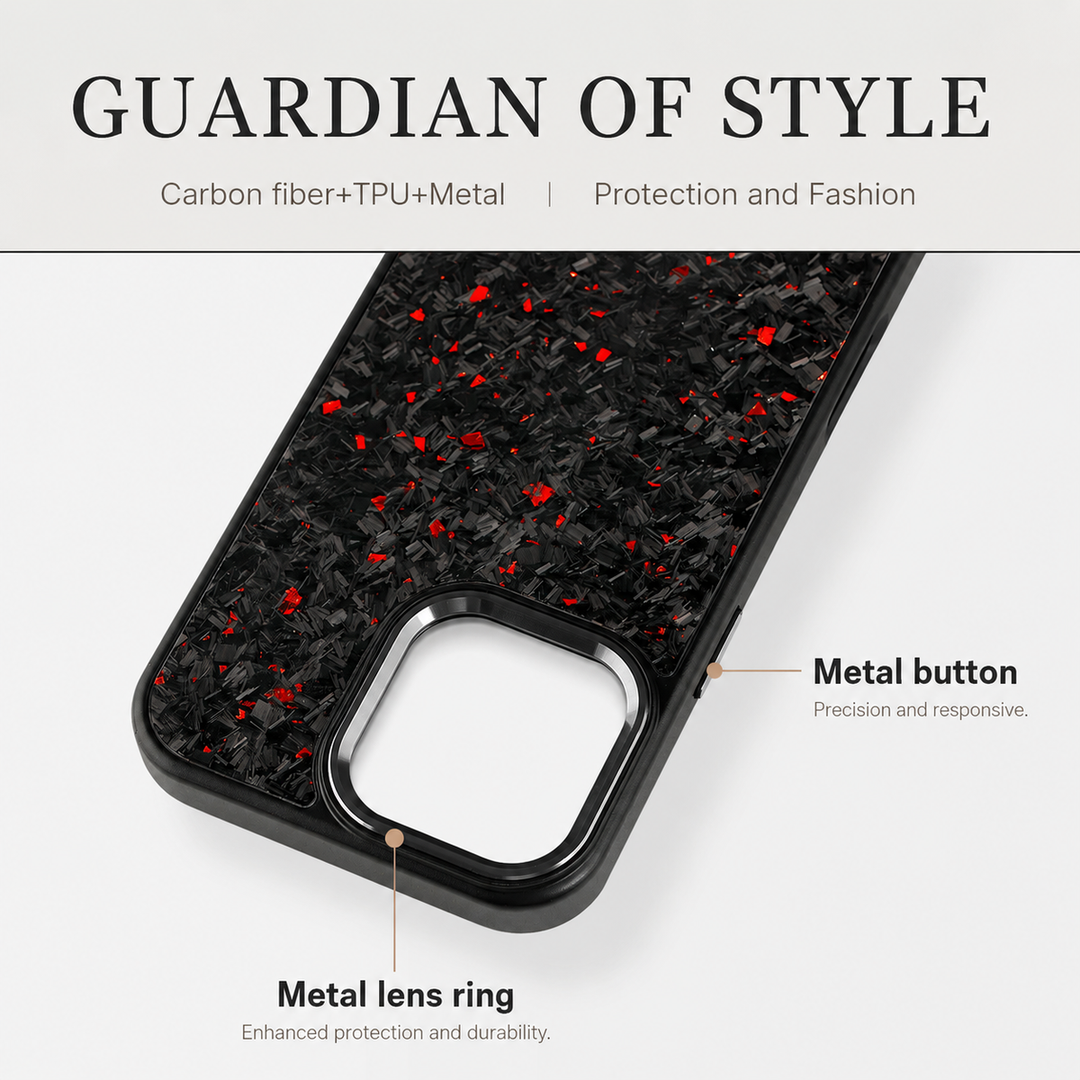 Premium iPhone Case Real Forged Carbon Fiber MagSafe Cover Metal Lens Protection Shockproof Dual Layer Lightweight Full Coverage Protective Case