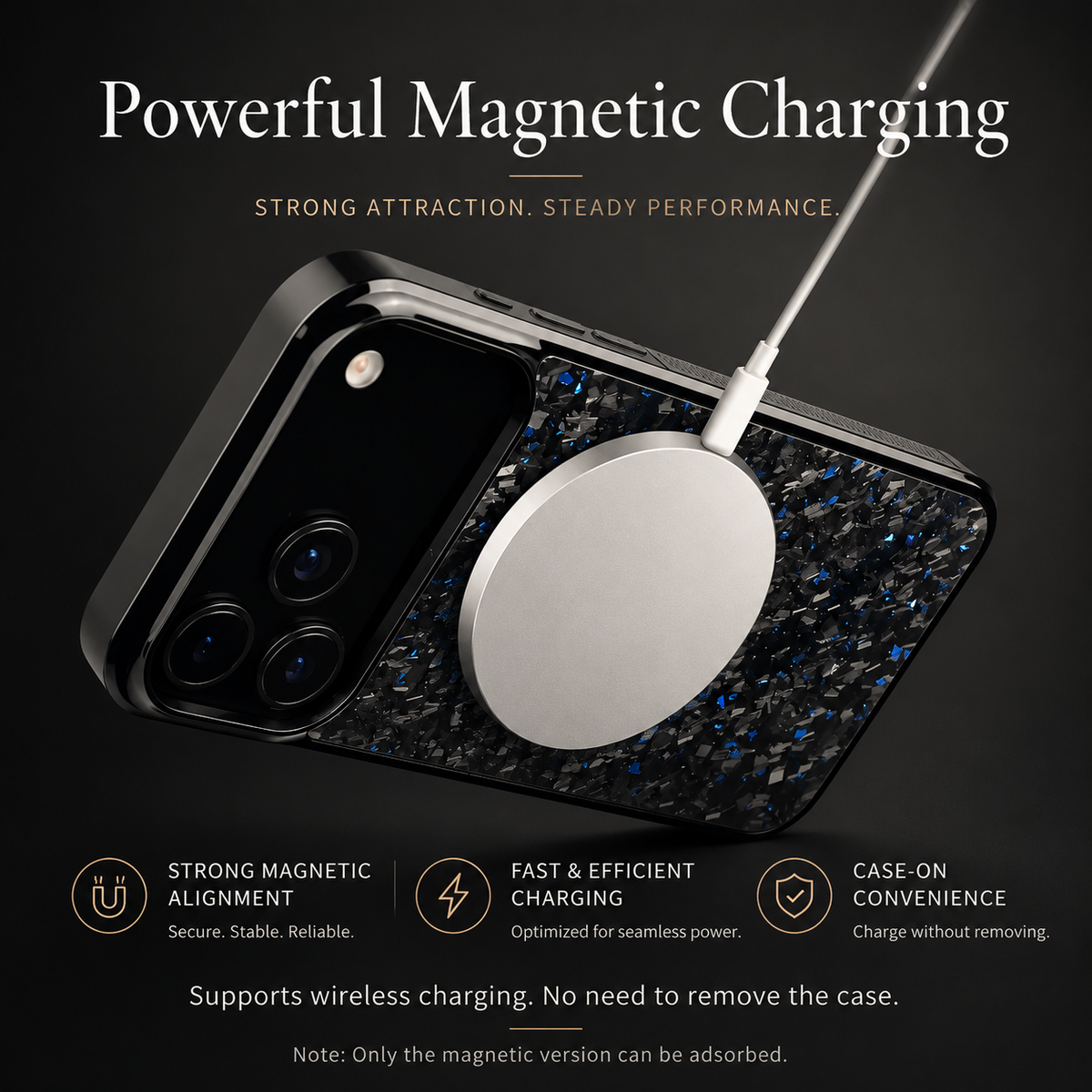 Premium iPhone Case Real Forged Carbon Fiber MagSafe Cover Shockproof TPU Hybrid Non Slip Full Coverage Protective Case