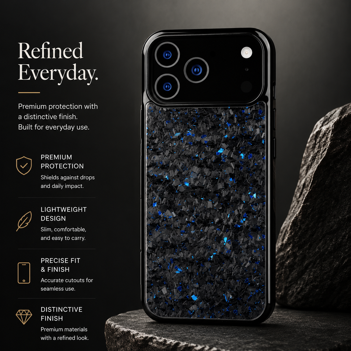 Premium iPhone Case Real Forged Carbon Fiber MagSafe Cover Shockproof TPU Hybrid Non Slip Full Coverage Protective Case
