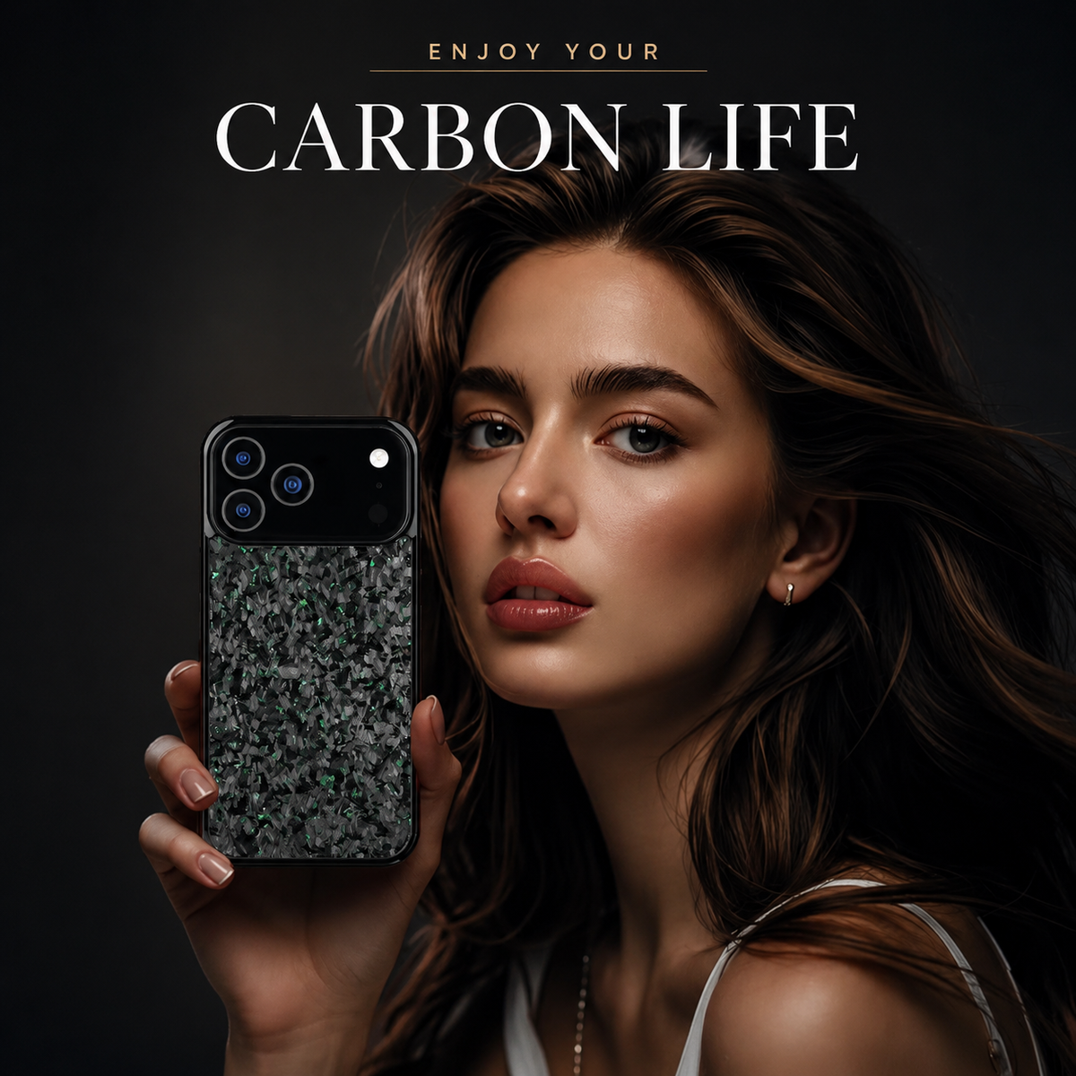 Premium iPhone Case Real Forged Carbon Fiber MagSafe Cover Shockproof TPU Hybrid Non Slip Full Coverage Protective Case