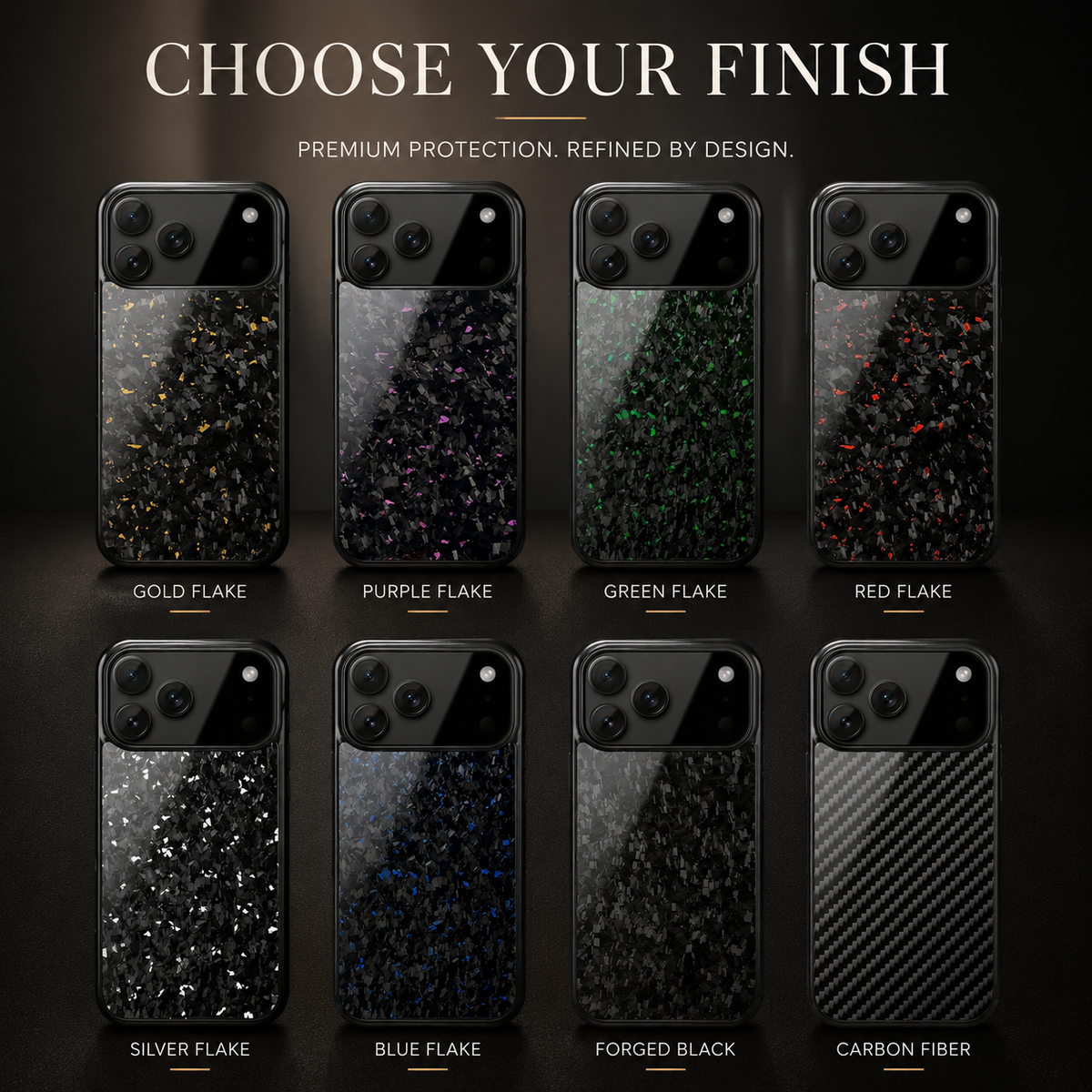 Premium iPhone Case Real Forged Carbon Fiber MagSafe Cover Shockproof TPU Hybrid Non Slip Full Coverage Protective Case