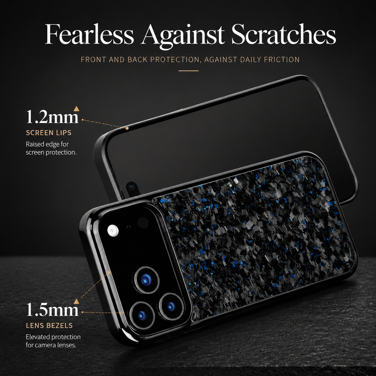 Premium iPhone Case Real Forged Carbon Fiber MagSafe Cover Shockproof TPU Hybrid Non Slip Full Coverage Protective Case
