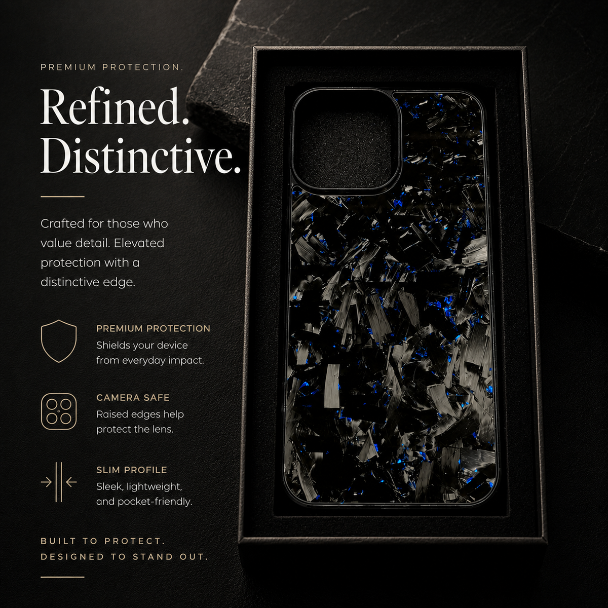 Premium iPhone Case Real Glossy Forged Carbon Fiber MagSafe Cover Textured TPU Hybrid Shockproof Lightweight Full Coverage Protective Case