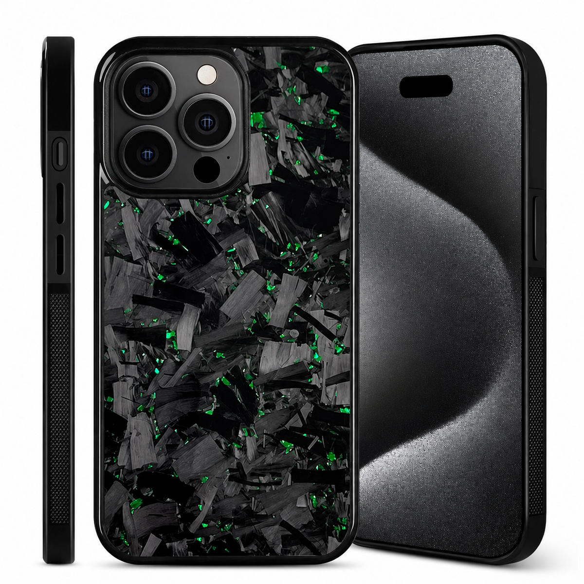 Premium iPhone Case Real Glossy Forged Carbon Fiber MagSafe Cover Textured TPU Hybrid Shockproof Lightweight Full Coverage Protective Case