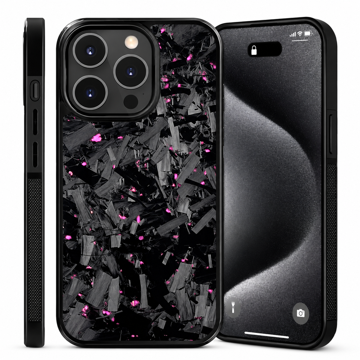 Premium iPhone Case Real Glossy Forged Carbon Fiber MagSafe Cover Textured TPU Hybrid Shockproof Lightweight Full Coverage Protective Case