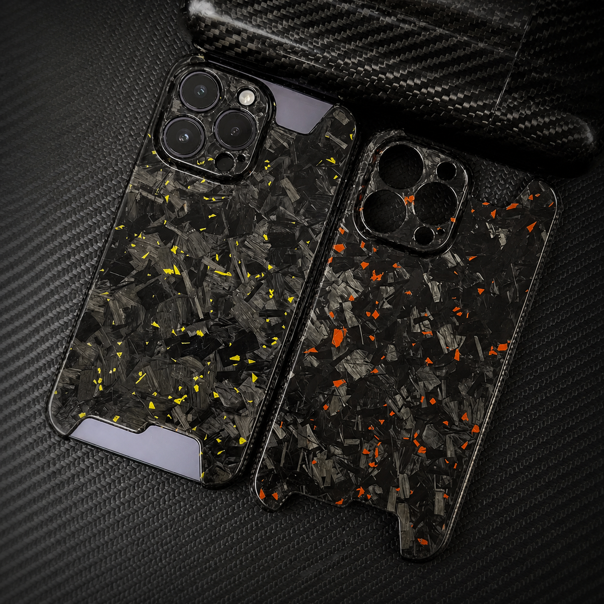 Premium iPhone Case Real Glossy Forged Carbon Fiber Ultra Thin Lightweight Slim Half Wrapped Protective Cover