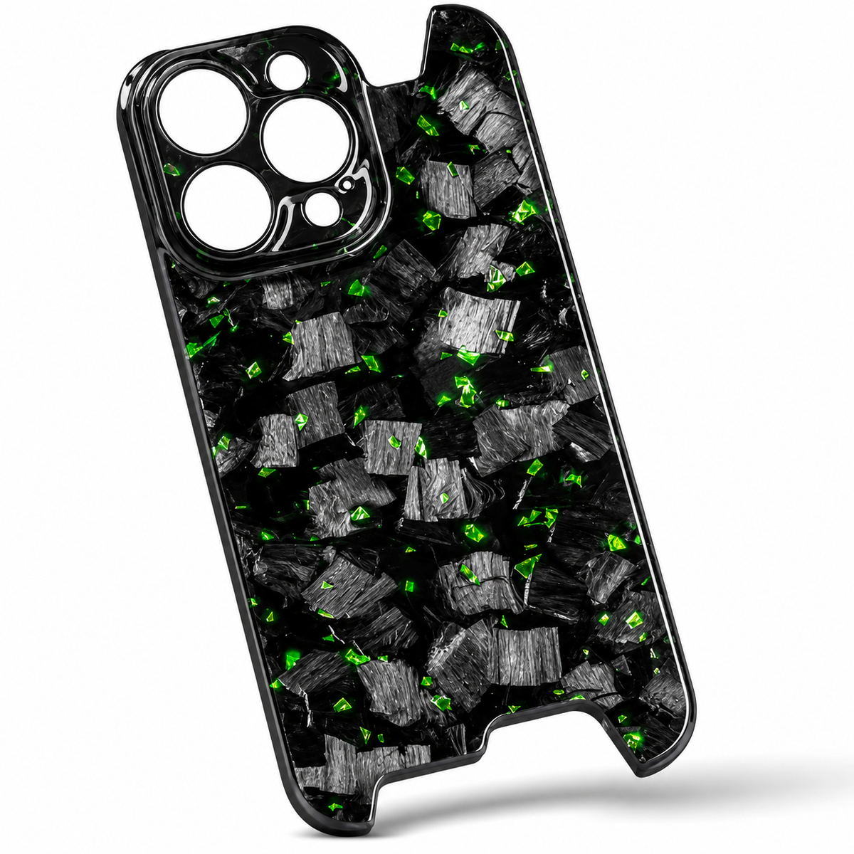 Premium iPhone Case Real Glossy Forged Carbon Fiber Ultra Thin Lightweight Slim Half Wrapped Protective Cover