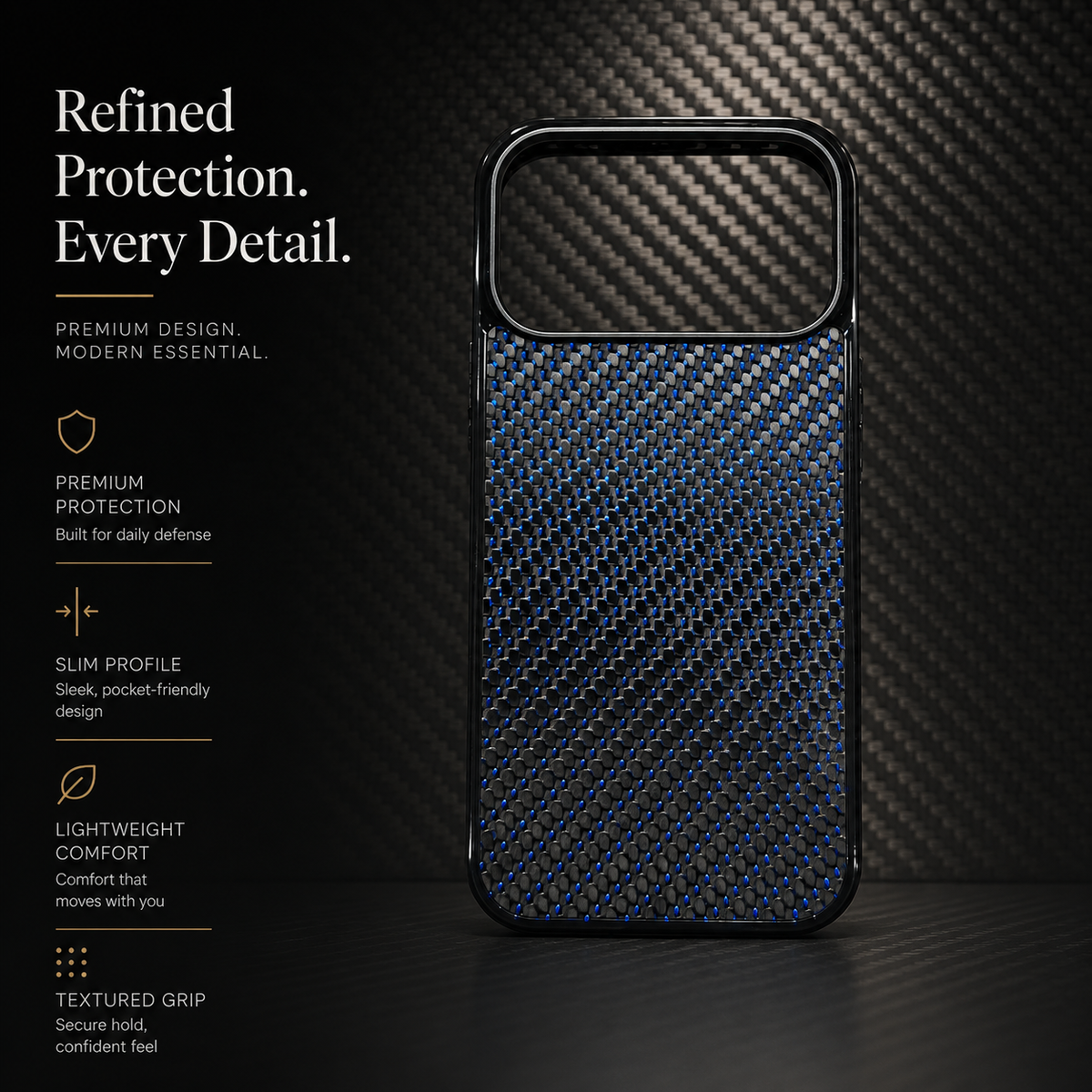 Premium iPhone Case Real Woven Carbon Fiber MagSafe Cover Shockproof Dual Layer Lightweight Non Slip Full Coverage Protective Case