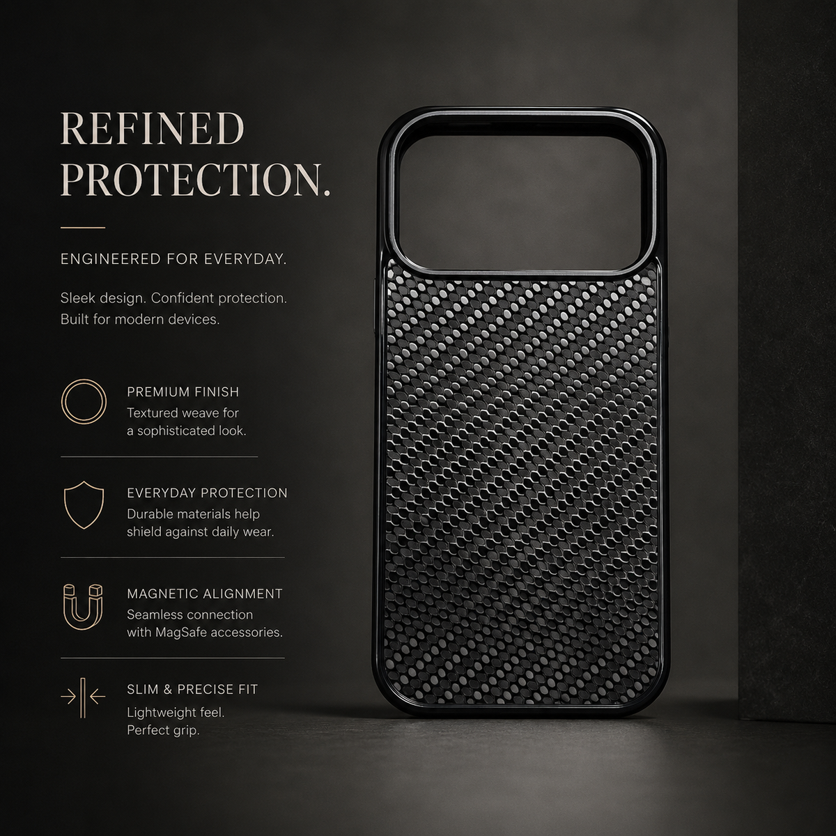 Premium iPhone Case Real Woven Carbon Fiber MagSafe Cover Shockproof Dual Layer Lightweight Non Slip Full Coverage Protective Case