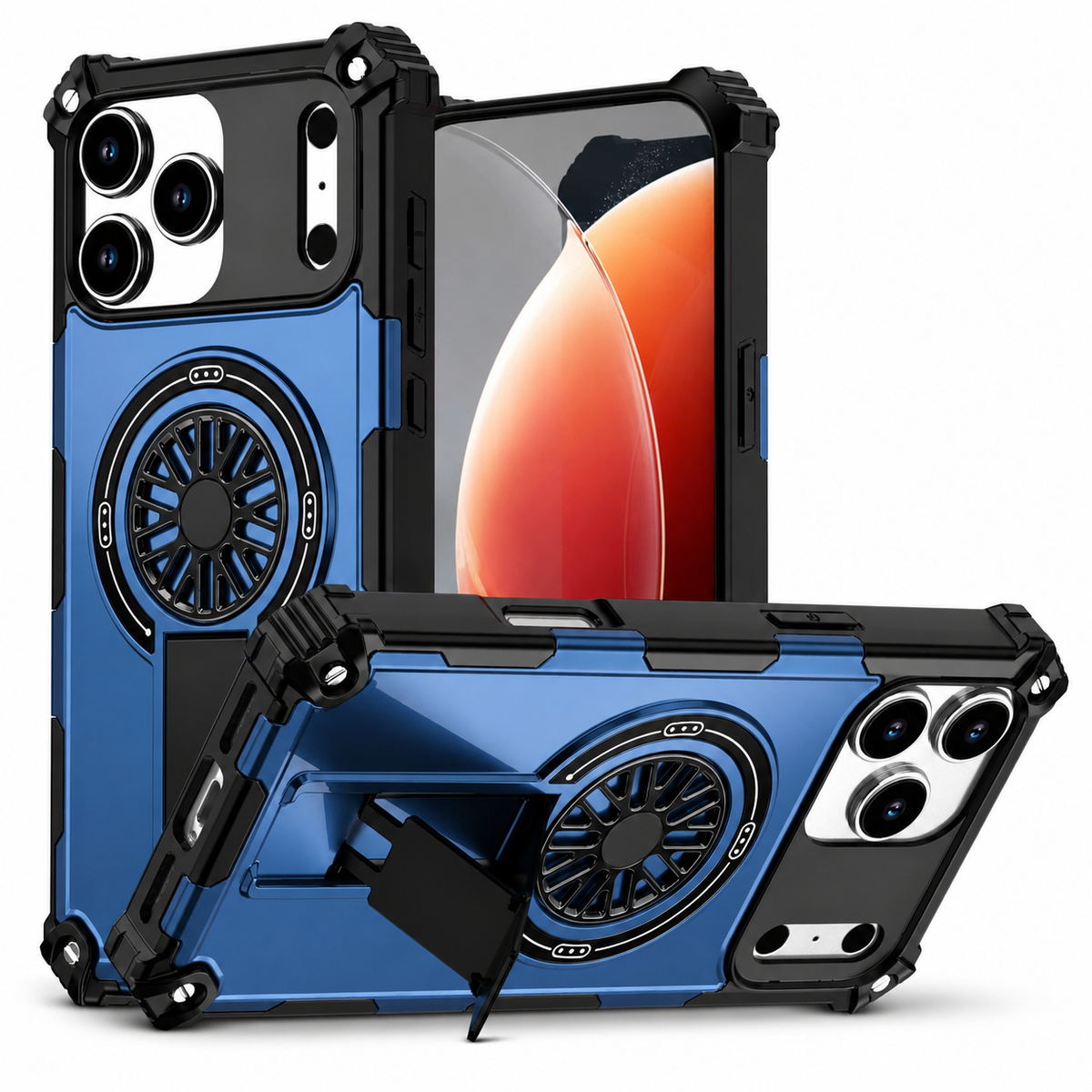 Premium iPhone Case Rugged Armor MagSafe Compatible Shockproof Protective Cover Magnetic Bracket Wireless Charging Full Coverage