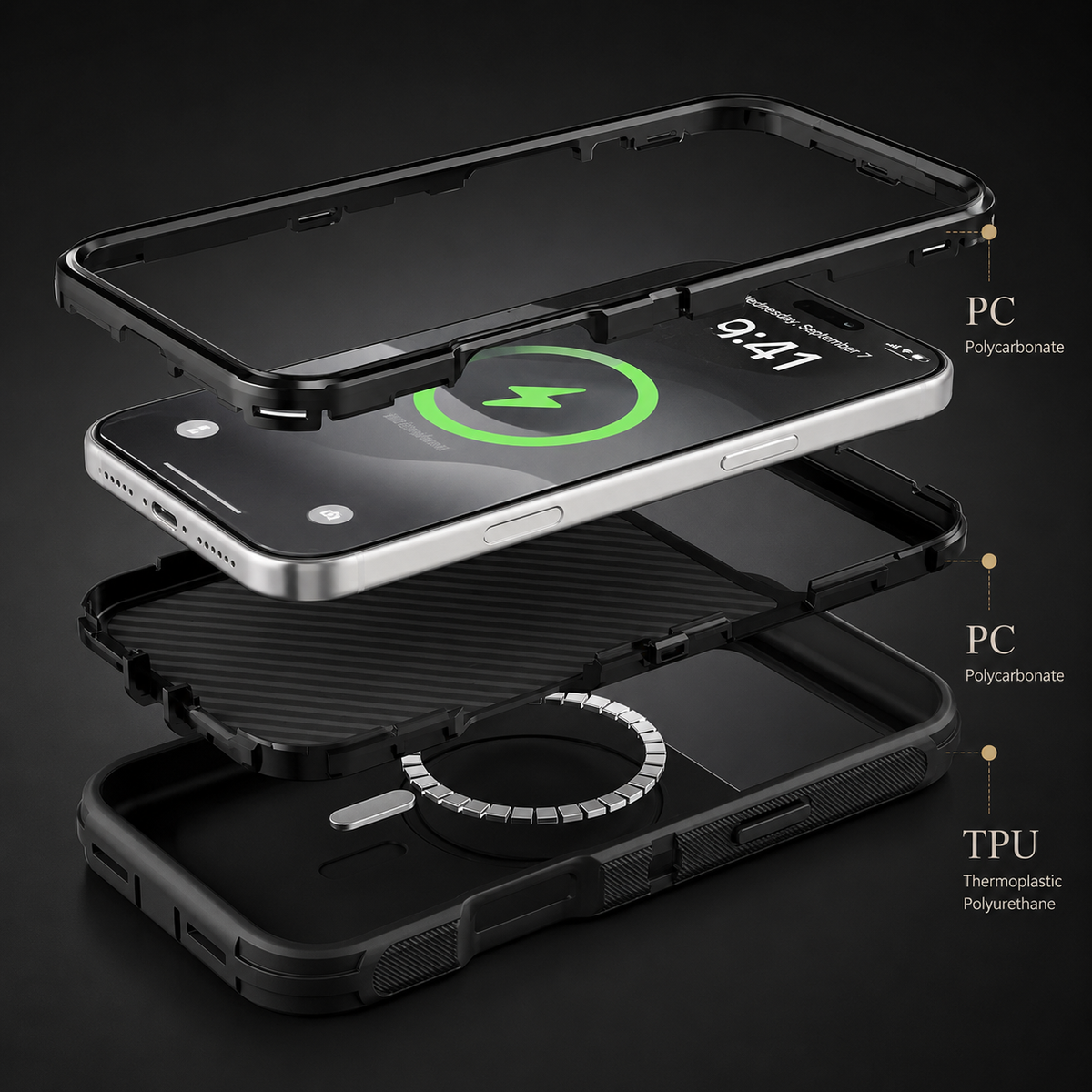Premium iPhone Case Rugged Defender Protective Cover Shockproof Armor Dual Layer Belt Clip Full Port Protection