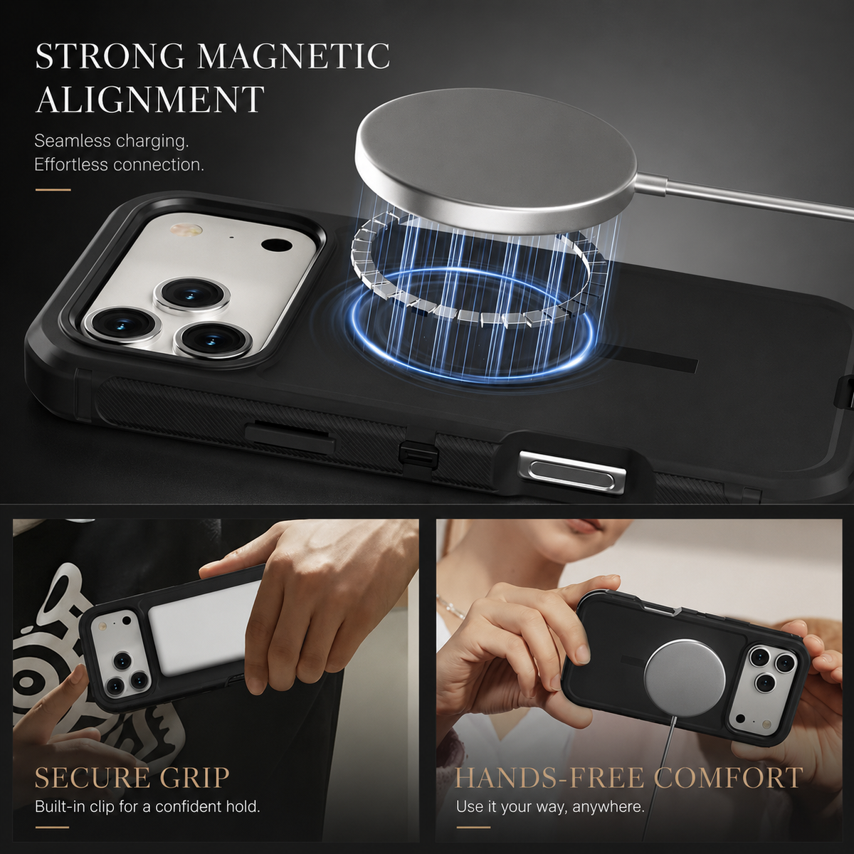 Premium iPhone Case Rugged Defender Protective Cover Shockproof Armor Dual Layer Belt Clip Full Port Protection