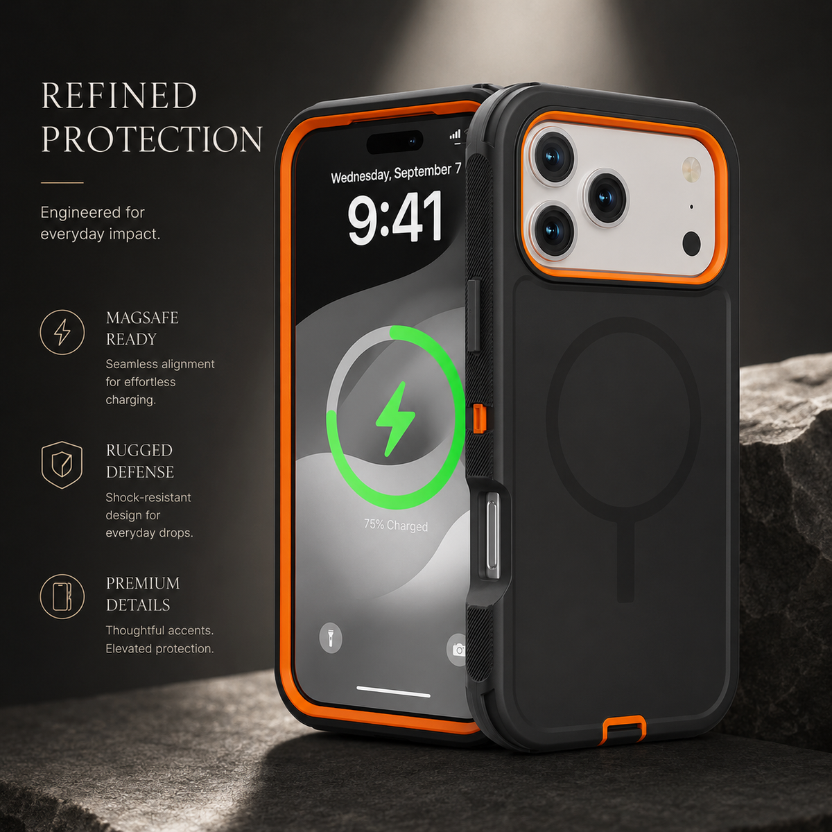 Premium iPhone Case Rugged Defender Protective Cover Shockproof Armor Dual Layer Belt Clip Full Port Protection
