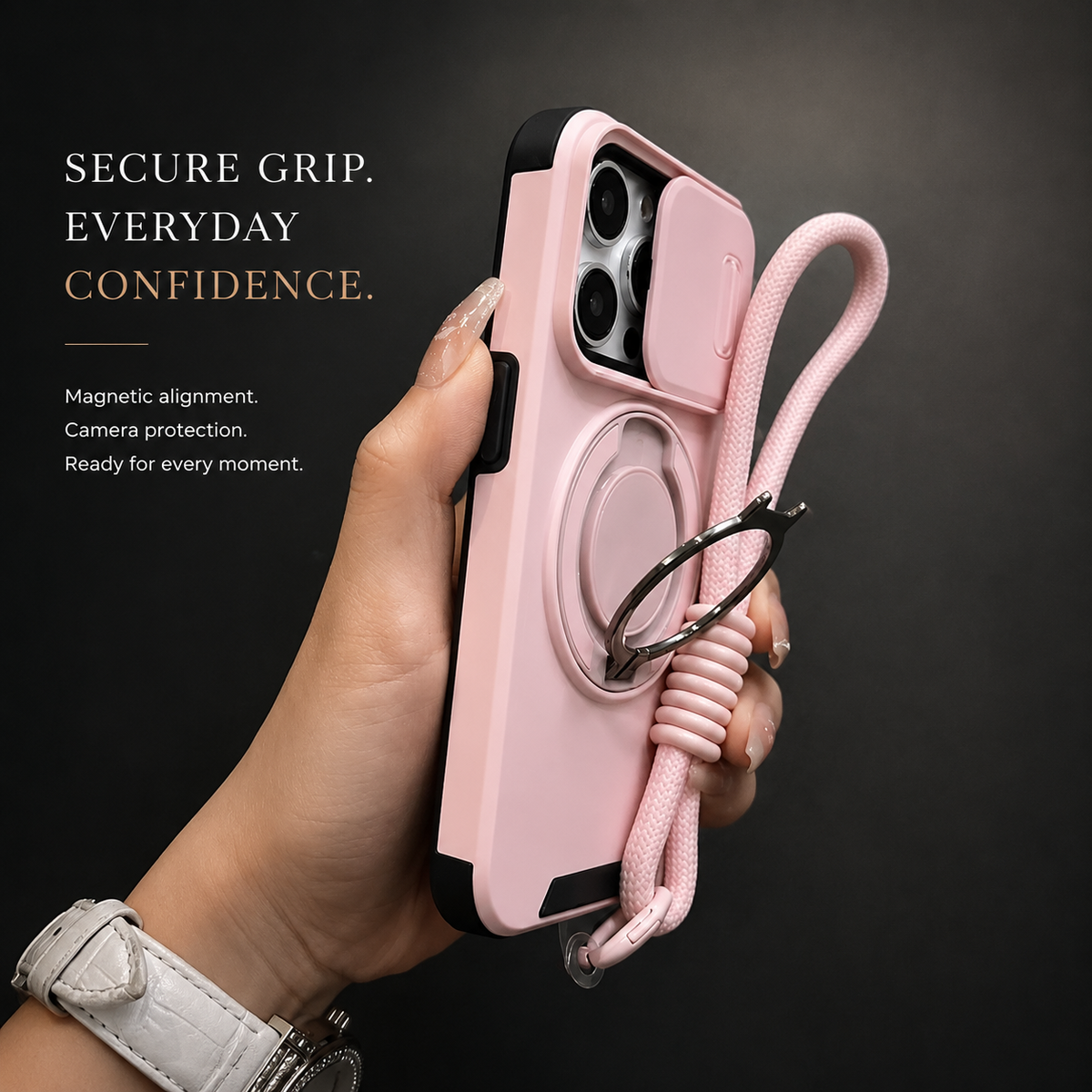 Premium iPhone Case Rugged Magnetic Armor Protective Cover Slide Camera Protection Shockproof PC TPU Anti Fingerprint Full Coverage