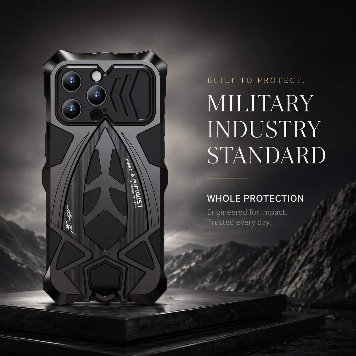 Premium iPhone Case Rugged Metal Frame Armor Cover Shockproof Impact Resistant Anti Scratch Dustproof Full Edge Protection