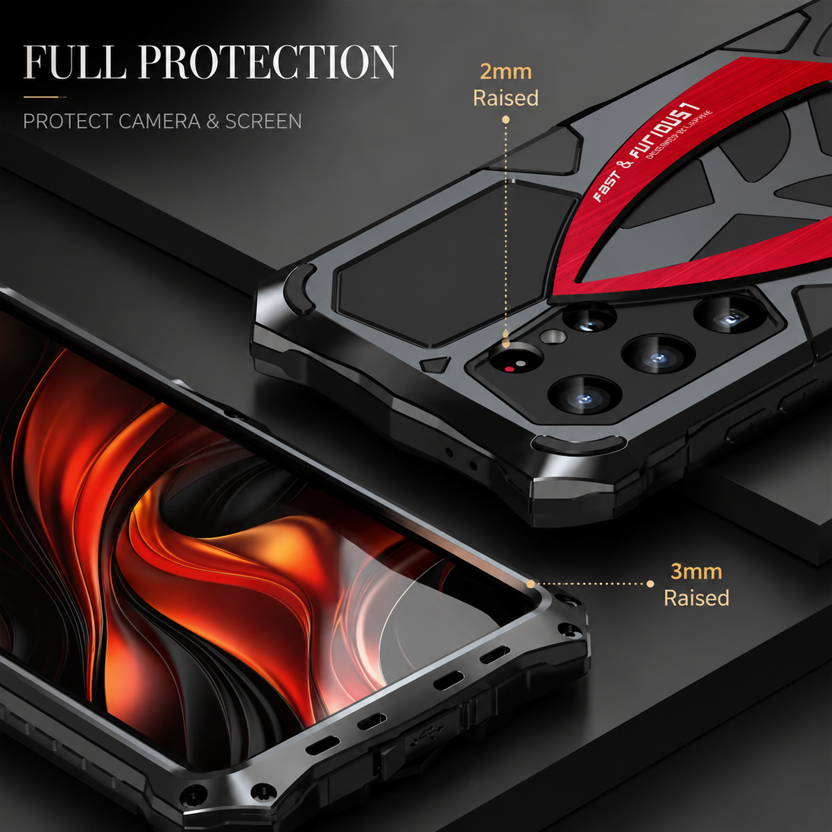 Premium iPhone Case Rugged Metal Frame Armor Cover Shockproof Impact Resistant Anti Scratch Dustproof Full Edge Protection