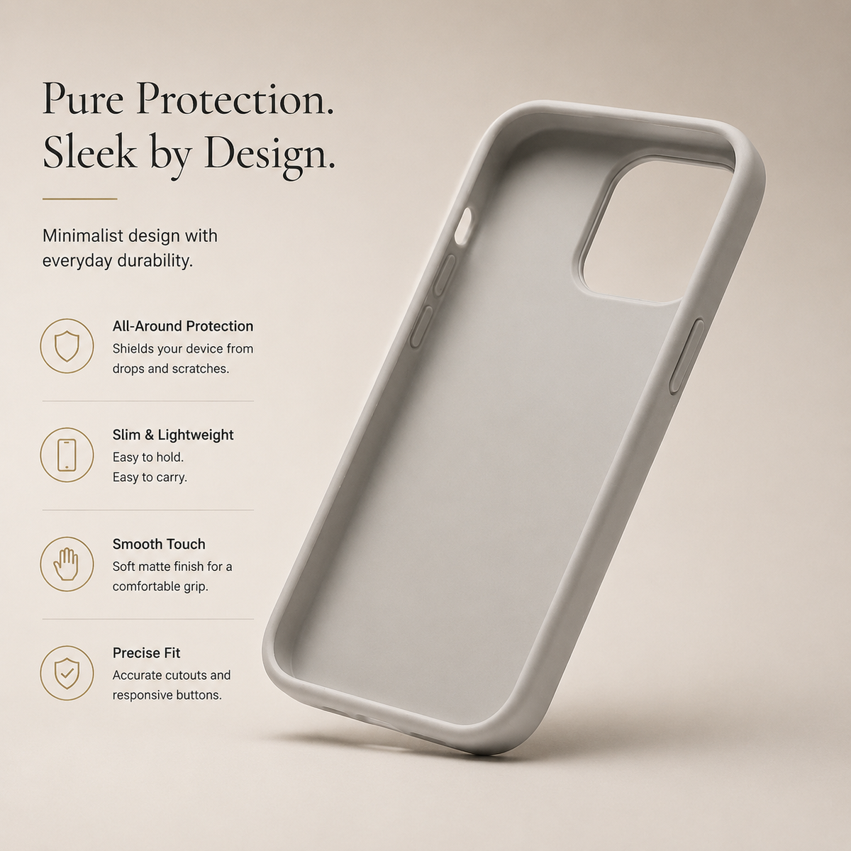 Premium iPhone Case Shock Absorbing Silicone Cover Slim Protective Matte Grip Full Coverage