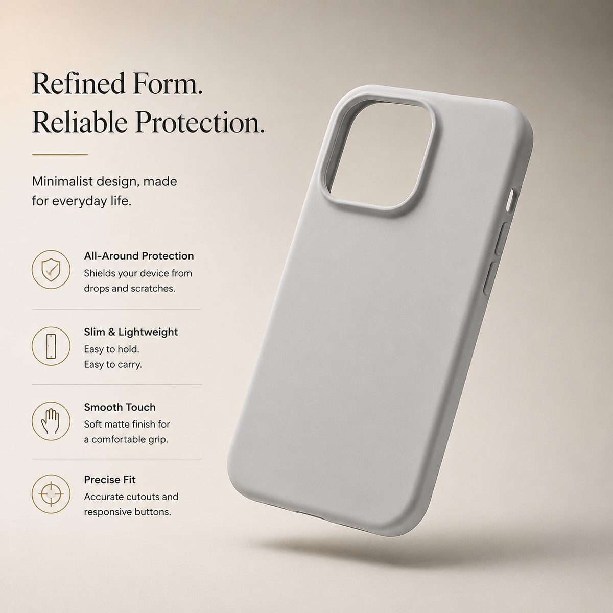 Premium iPhone Case Shock Absorbing Silicone Cover Slim Protective Matte Grip Full Coverage