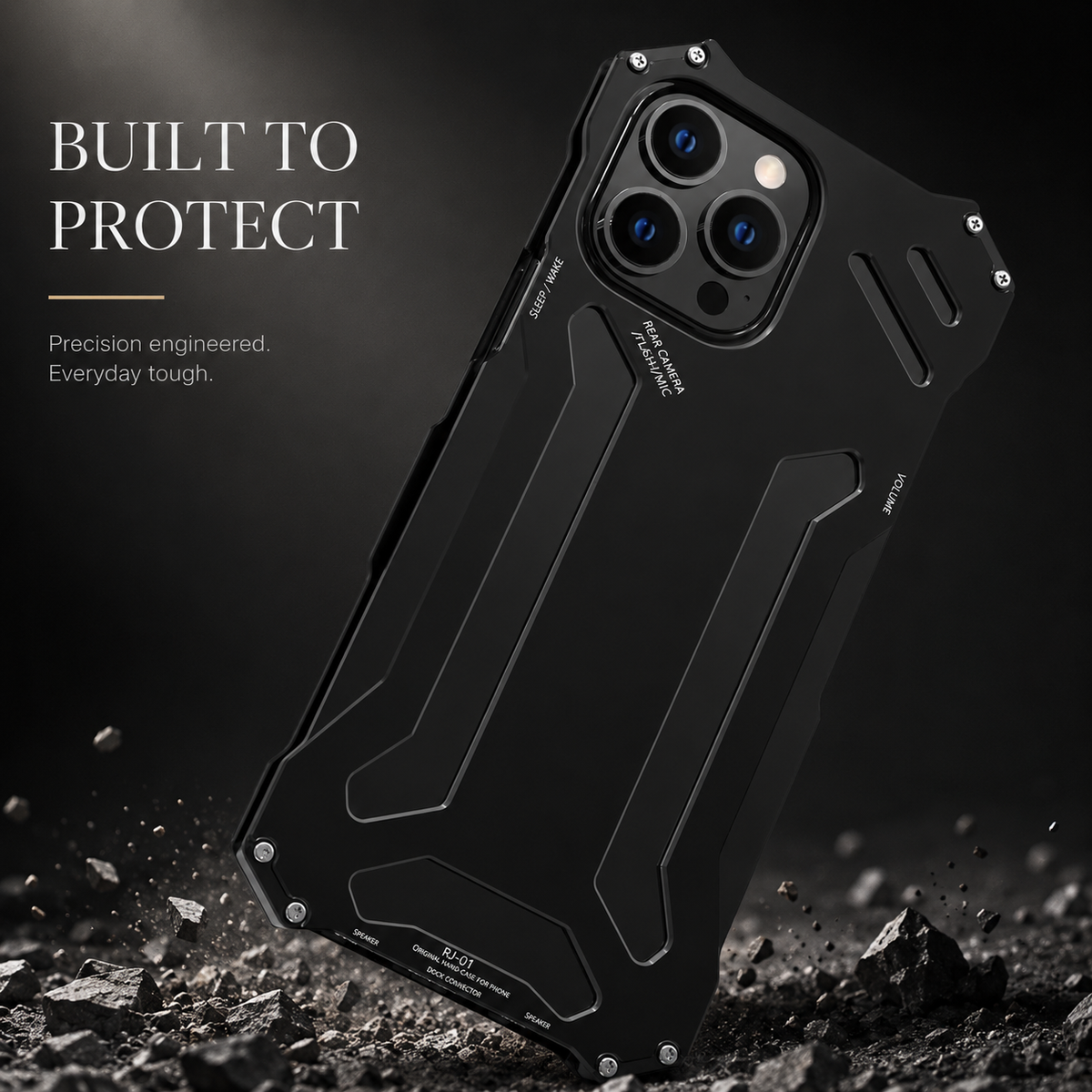 Premium iPhone Case Slim Aluminum Metal Shockproof Cover Anti Scratch Hard Back Non Slip Heavy Duty Protective Case