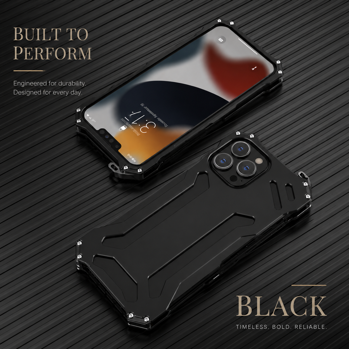 Premium iPhone Case Slim Aluminum Metal Shockproof Cover Anti Scratch Hard Back Non Slip Heavy Duty Protective Case
