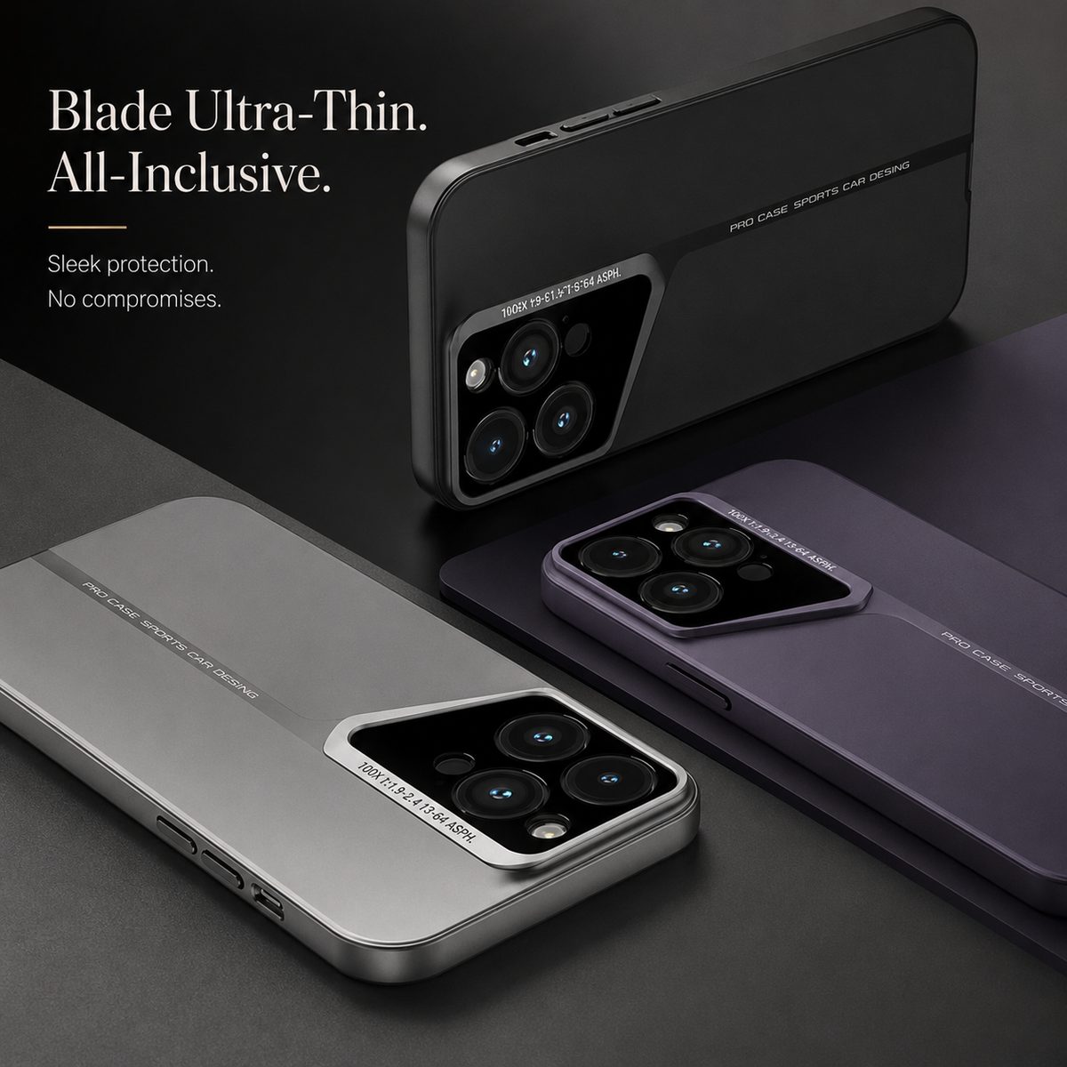 Premium iPhone Case Slim Matte Hard PC Cover Shockproof Fine Hole Lens Protection Full Coverage Protective Case