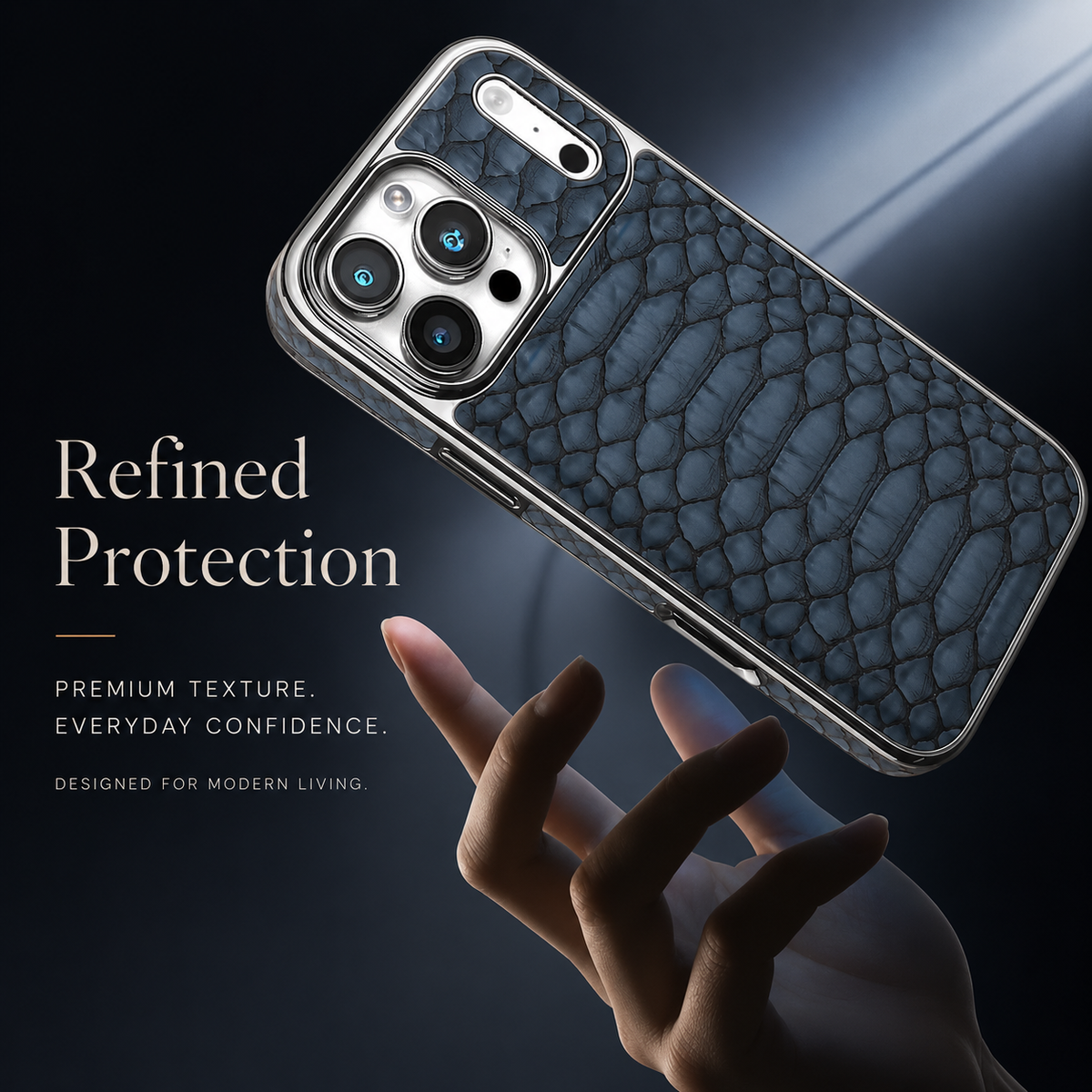 Premium iPhone Case Snake Pattern Leather Cover Soft Flannel Lining Protective Fashion Case