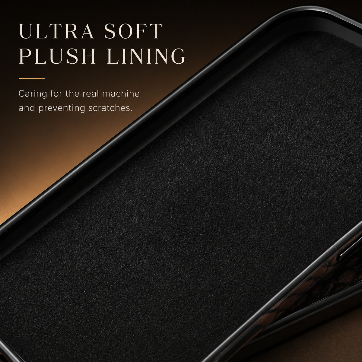 Premium iPhone Case Snake Pattern Leather Cover Soft Flannel Lining Protective Fashion Case