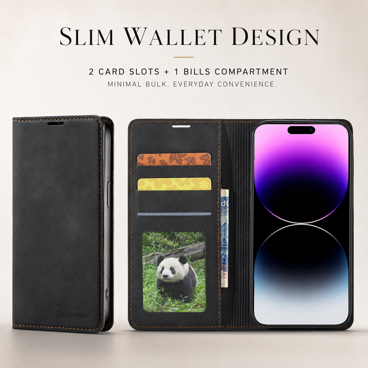 Premium iPhone Case Suede Leather Wallet Flip Cover Card Holder Magnetic Closure Full Body Protection