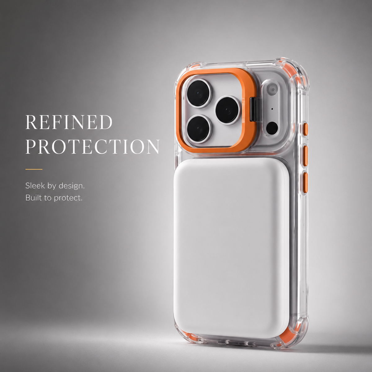 Premium iPhone Case Transparent Magnetic Shockproof Cover Glass Lens Protector Stand Holder Full Coverage Protective Case