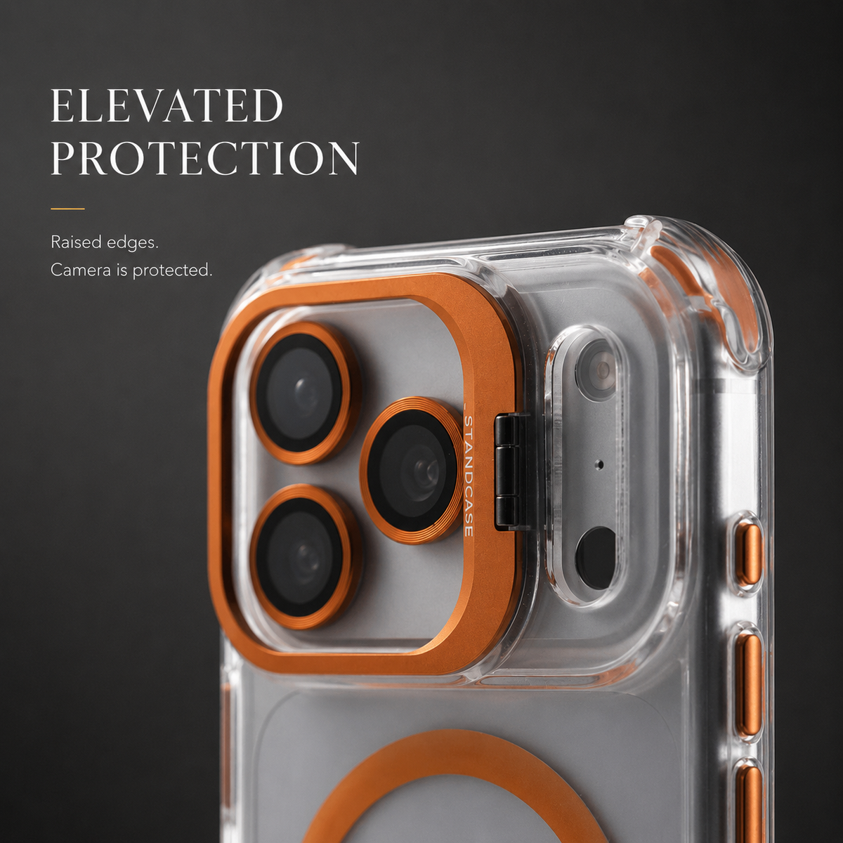 Premium iPhone Case Transparent Magnetic Shockproof Cover Glass Lens Protector Stand Holder Full Coverage Protective Case