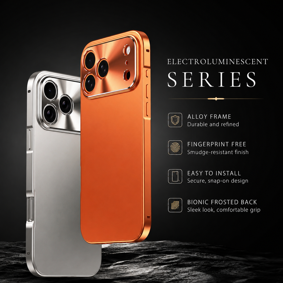 Premium iPhone Case Ultra Thin Aluminum Alloy Frame Cover Frosted Matte Backplate Shockproof Camera Lens Protection