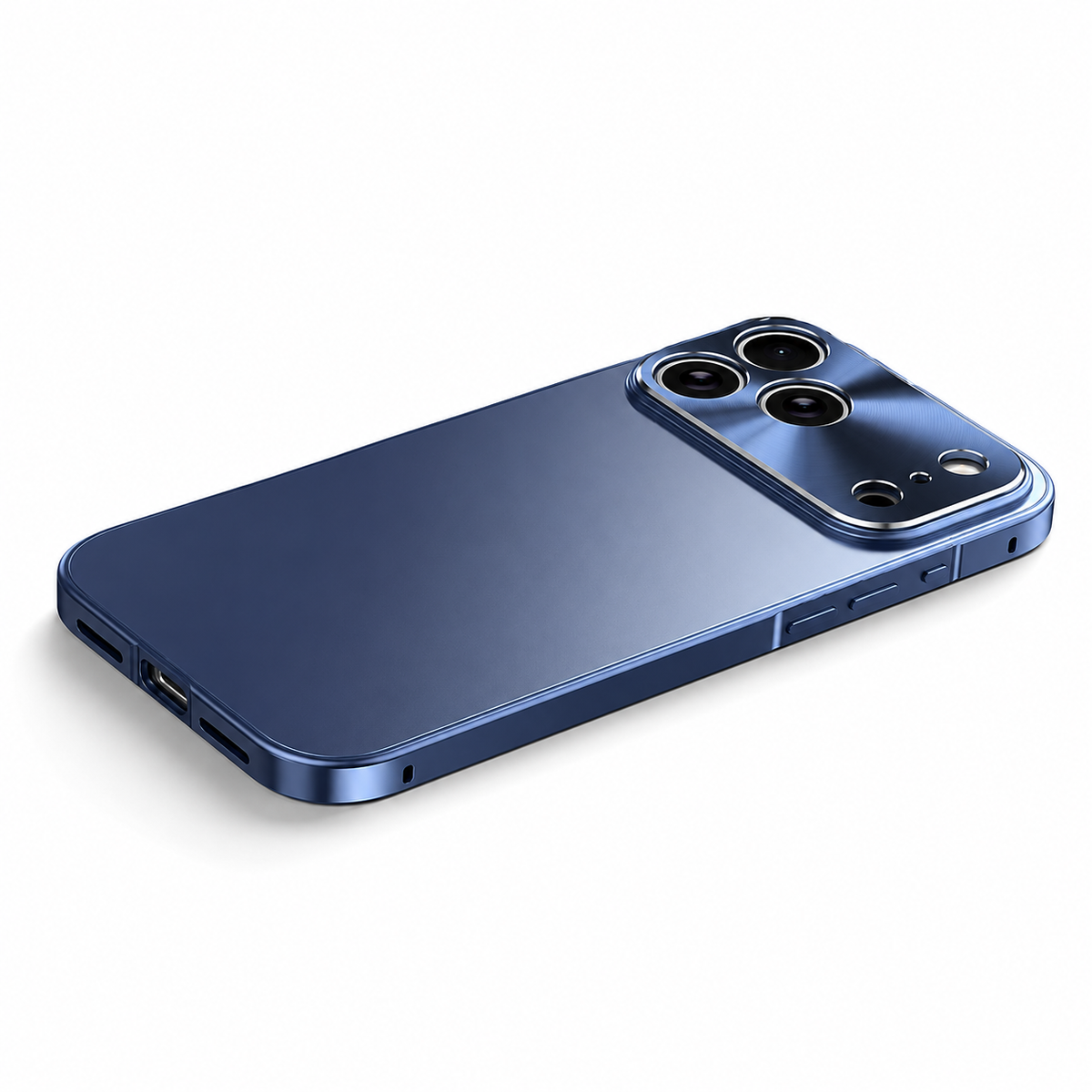 Premium iPhone Case Ultra Thin Aluminum Alloy Frame Cover Frosted Matte Backplate Shockproof Camera Lens Protection