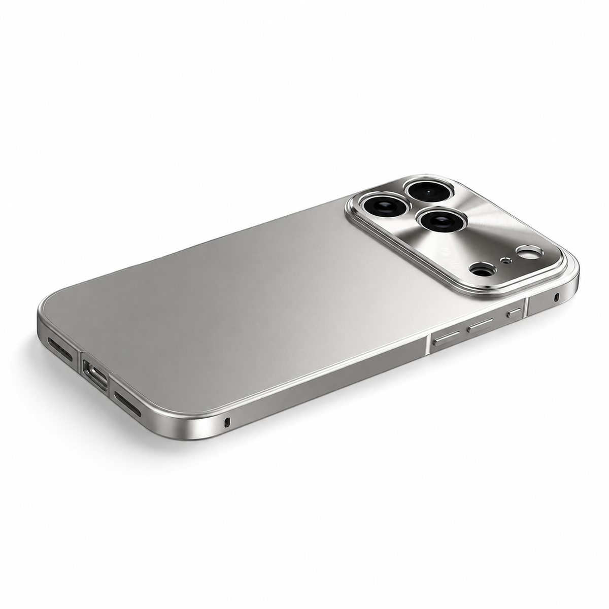 Premium iPhone Case Ultra Thin Aluminum Alloy Frame Cover Frosted Matte Backplate Shockproof Camera Lens Protection