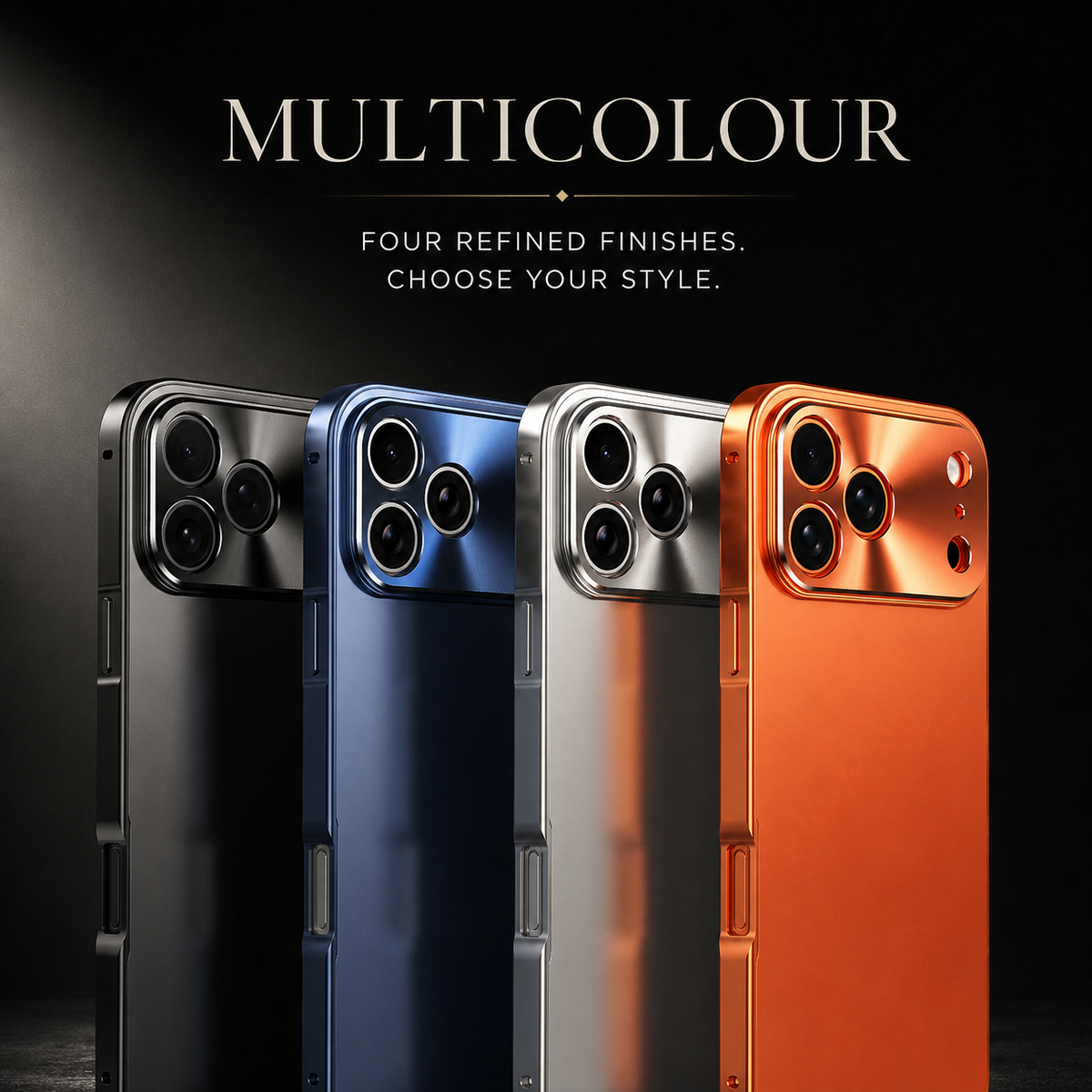 Premium iPhone Case Ultra Thin Aluminum Alloy Frame Cover Frosted Matte Backplate Shockproof Camera Lens Protection