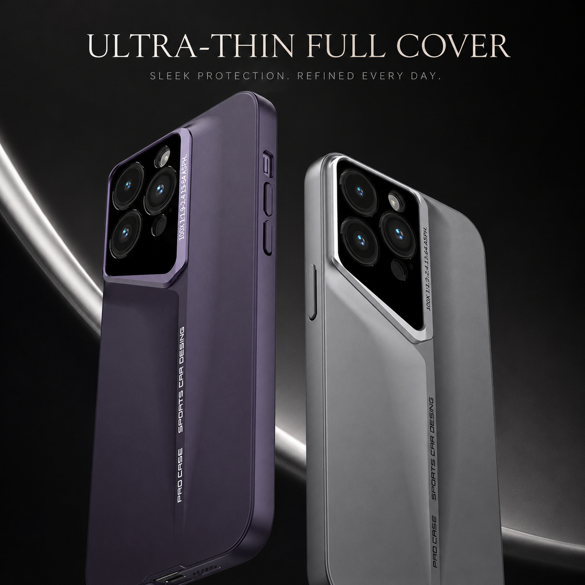 Premium iPhone Case Ultra Thin Titanium Blade Cover Shockproof Lens Protection Lightweight PC Protective Case