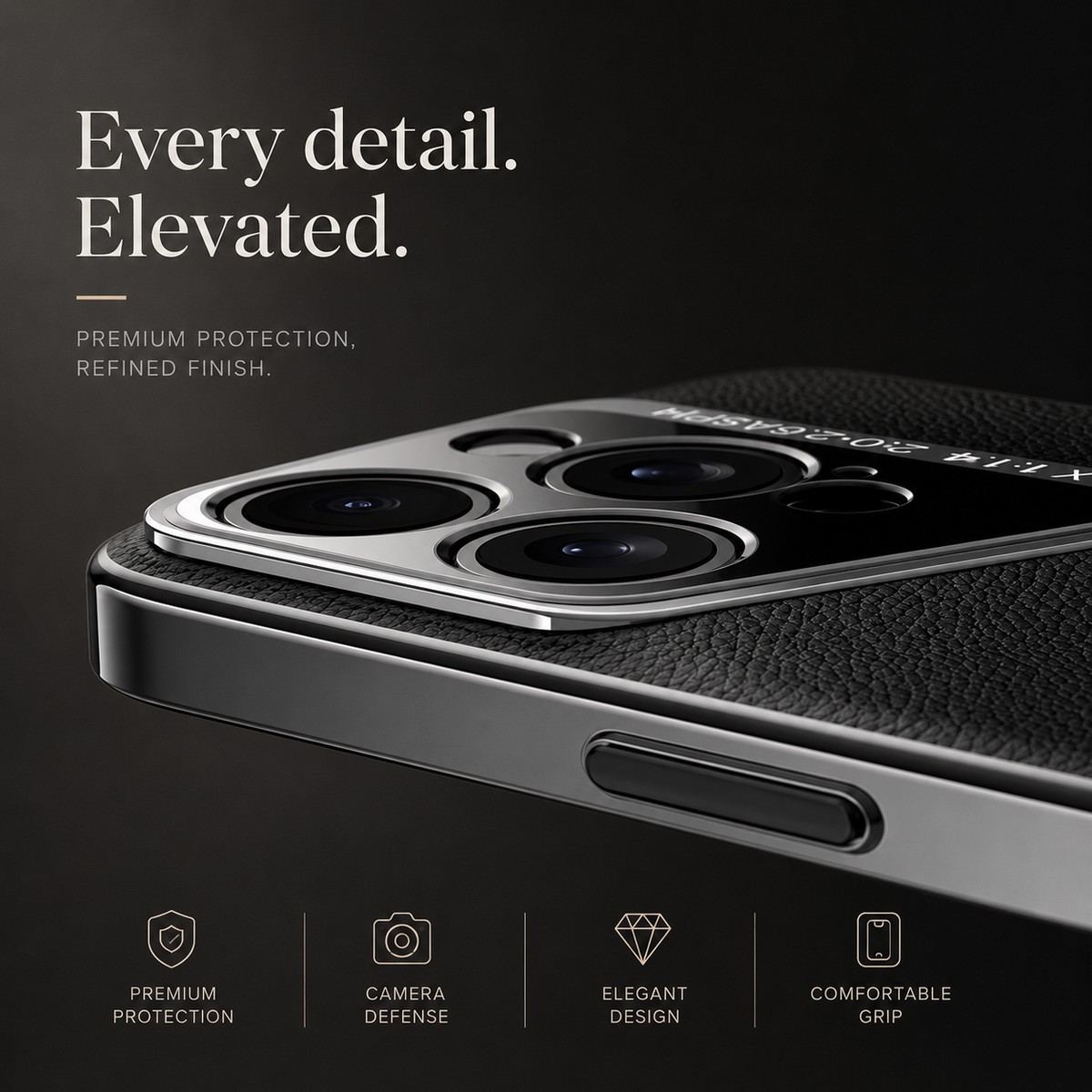 Premium iPhone Case Ultra Thin Titanium Style Cover Shockproof Lens Protection Non Slip Lightweight Protective Case