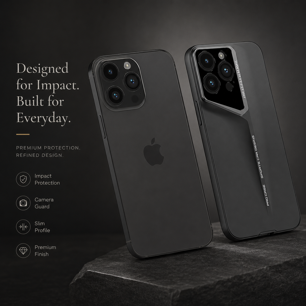 Premium iPhone Case Ultra Thin Titanium Style Cover Shockproof Lens Protection Non Slip Lightweight Protective Case