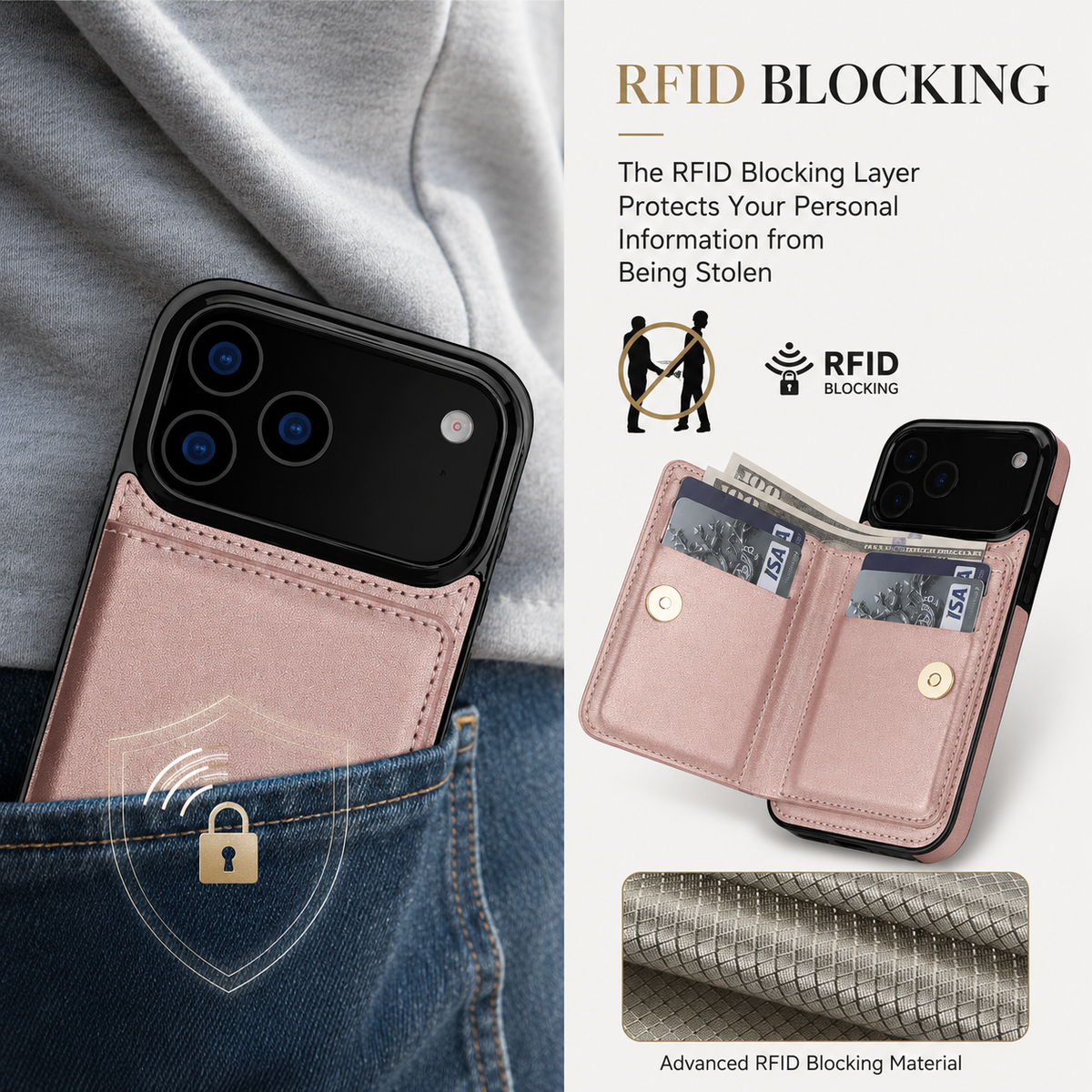 Premium iPhone Case Wallet Cover Card Holder 360 Rotating Ring Kickstand Magnetic Clasp Shockproof Full Coverage