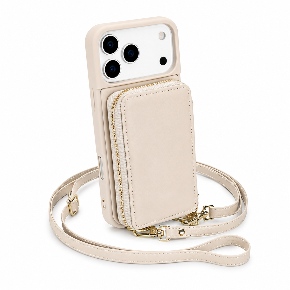 Premium iPhone Case Wallet MagSafe Compatible Crossbody Leather Flip Cover RFID Zipper Protection