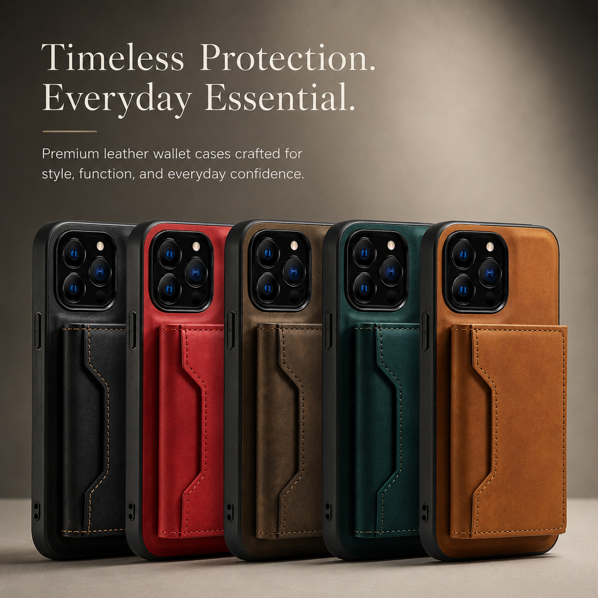 Premium iPhone Case Wallet MagSafe Compatible Detachable Leather Flip Cover Card Holder Protection