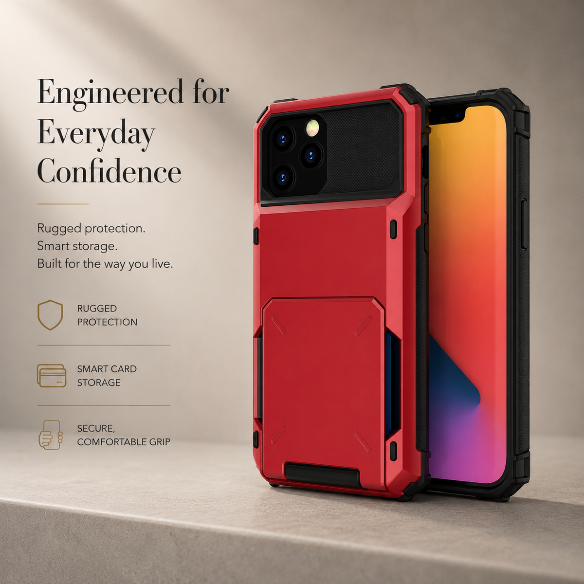 Premium iPhone Case Wallet MagSafe Compatible Magnetic Shockproof Protective Cover 4 Card Holder Camera Lens Protection Slim Design