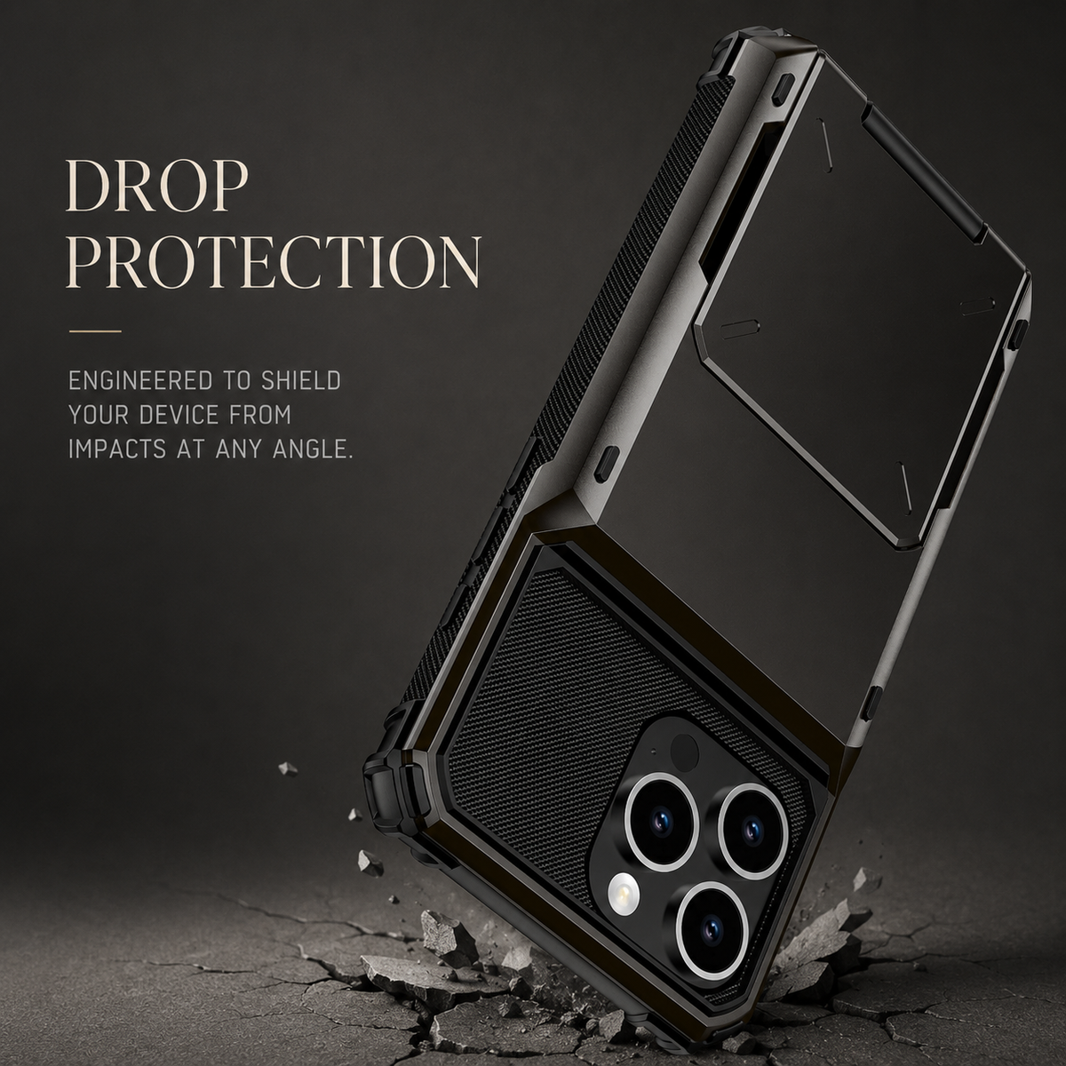 Premium iPhone Case Wallet MagSafe Compatible Slide Card Holder Armor Cover Shockproof Protection
