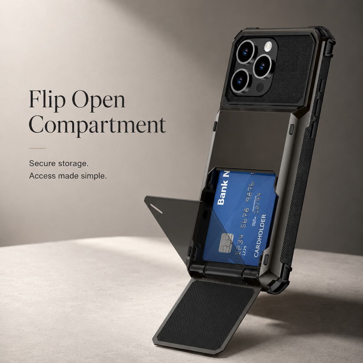 Premium iPhone Case Wallet MagSafe Compatible Slide Card Holder Armor Cover Shockproof Protection