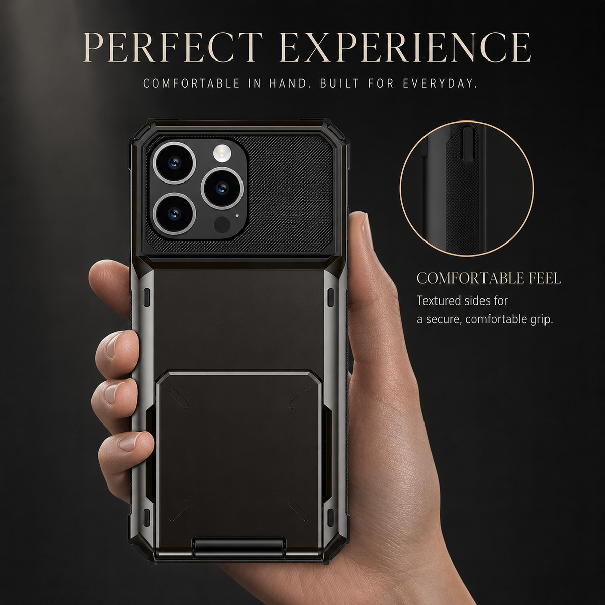Premium iPhone Case Wallet MagSafe Compatible Slide Card Holder Armor Cover Shockproof Protection