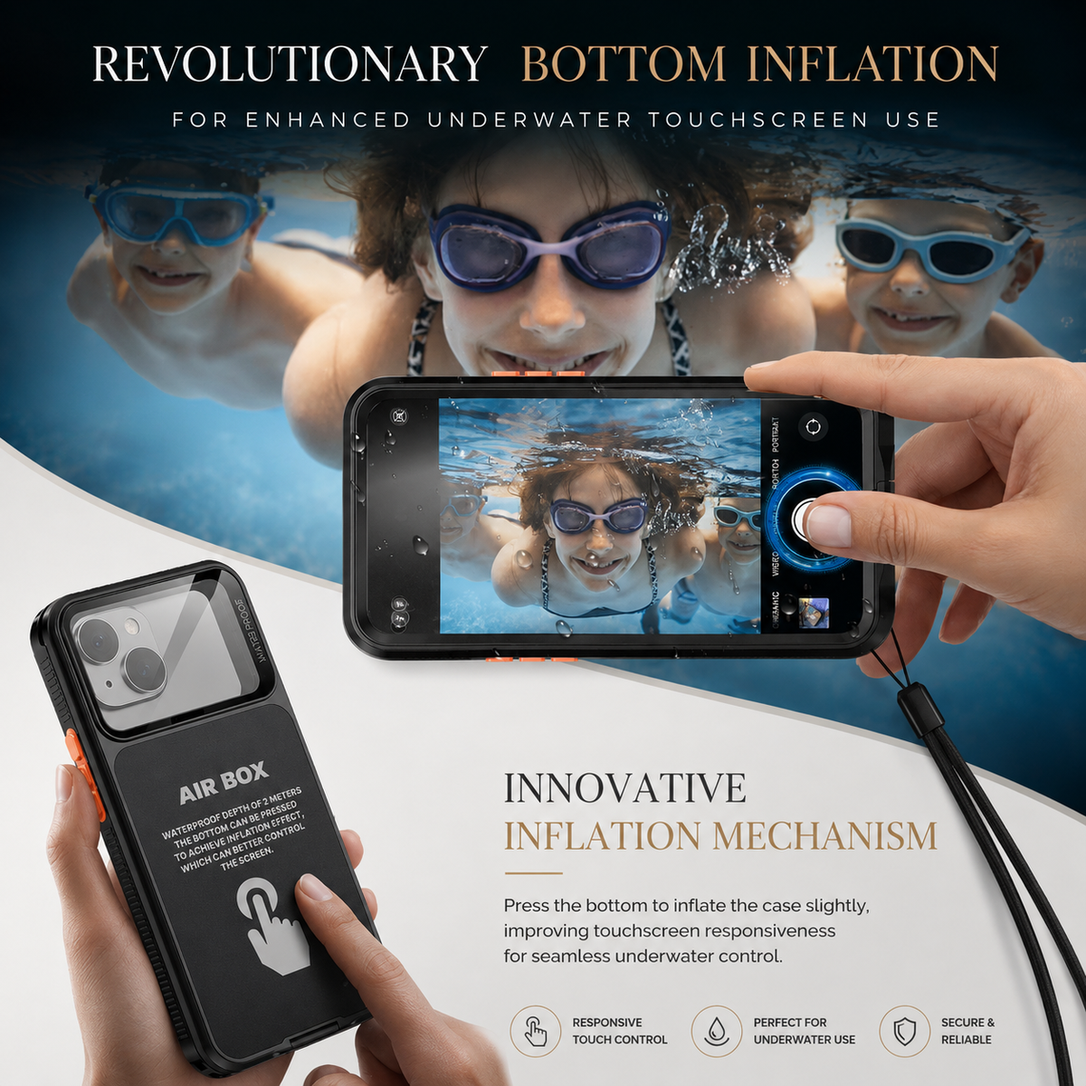 Premium iPhone Case Waterproof Shockproof Protective Cover IP68 Full Body Sealed Dustproof Outdoor Protection Case
