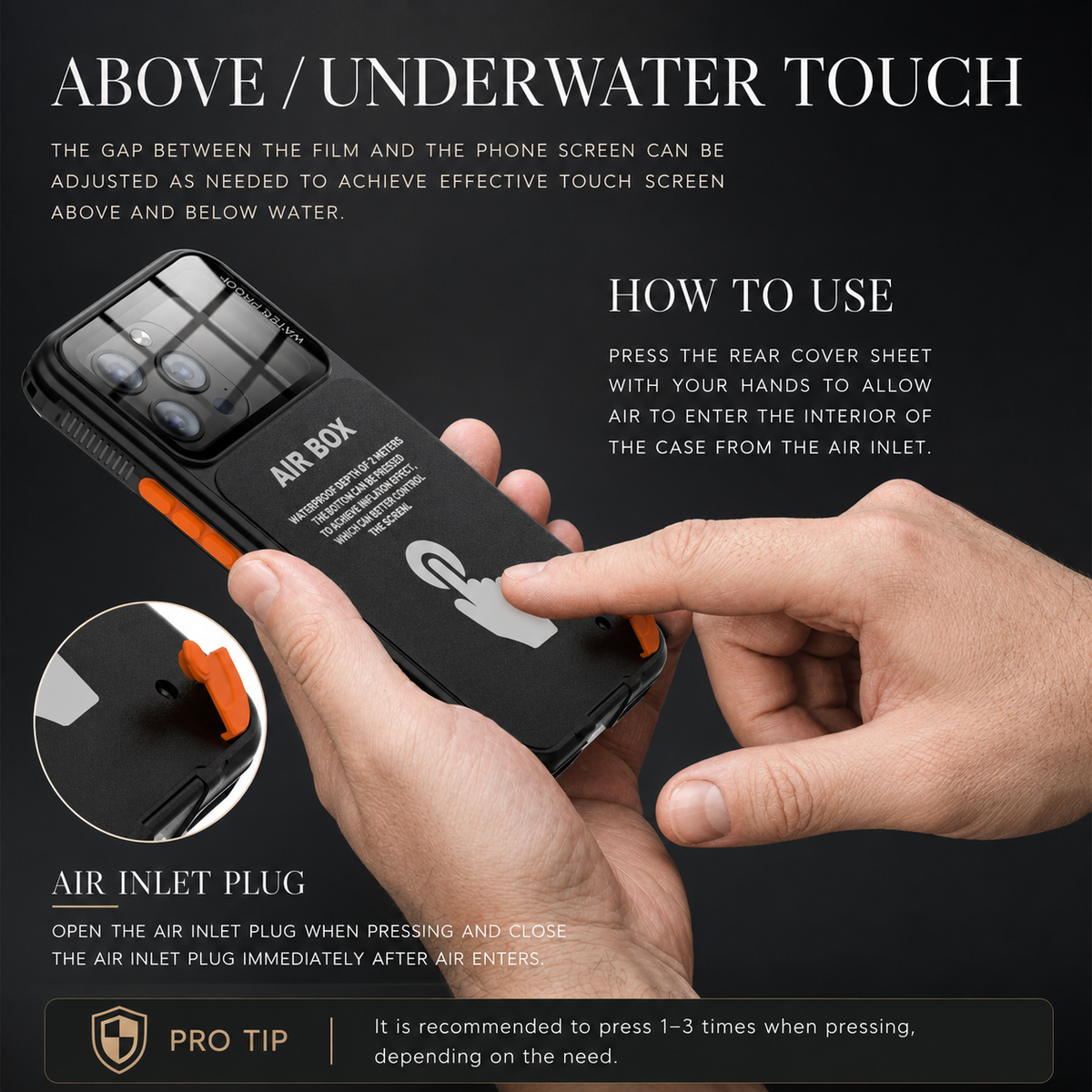 Premium iPhone Case Waterproof Shockproof Protective Cover IP68 Full Body Sealed Dustproof Outdoor Protection Case