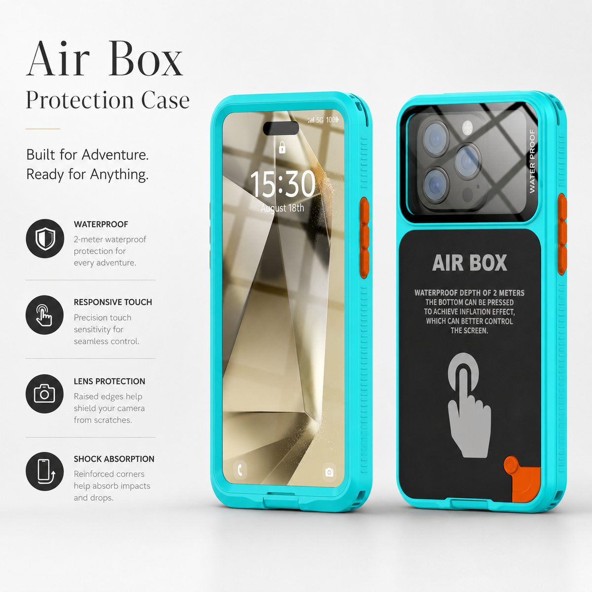 Premium iPhone Case Waterproof Shockproof Protective Cover IP68 Full Body Sealed Dustproof Outdoor Protection Case